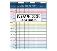 Vital Signs Log Book: Multi-Color Health Tracker | Large Print for Temperature, Blood Pressure, Sugar, Heart Rate, Oxygen, Weight & Notes