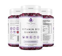 Vital Store U.K Vitamin B Complex Gummies - 2800MCG Per Serving - 60ct Berry Flavoured Sugar Free Vegan Gummies - with Added Vitamin C, D & B12,9,7,6,5,3,2,1, 60 Count (Pack of 1)