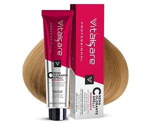 Vitalcare | Professional - Professional Permanent Coloring, Hair Coloring Cream, Hair Dye with Silk Proteins, n° 9/00, Very Light Blonde, 100ml