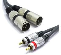 VITALCO 2X XLR Male to 2X RCA 3m Cable Dual 3 PIN Microphone to Twin RCA Lead