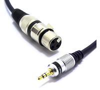 VITALCO XLR Female to Mini Jack 3.5 Stereo Cable 3m 3 Pin Microphone to AUX TRS 1/8 Inch Lead