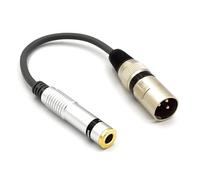 VITALCO XLR Male to 6.35 Jack Mono Female Adapter 1/4 Jack TS to 3 Pin Microphone Audio Cable