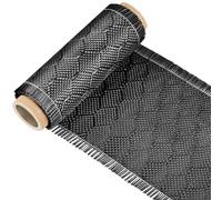VitalCozy 1 Roll Bee Hive Carbon Fiber Fabric 4 Inch x 5 Feet Black Cloth 2 Twill Weave 3k/ 220g Sheet for Structural Reinforcement, Repair, DIY Projects (VitalCozy-Fiber Roll-001)