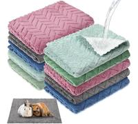 VitalCozy 10 Pcs Guinea Pig Cage Liners Washable Rat Bedding for Guinea Pigs Controlling Absorbent Waterproof Pee Pads Blanket for Rabbits Hamster Small Animal Chinchilla(Wheat,18x24 Inch,Multicolor)