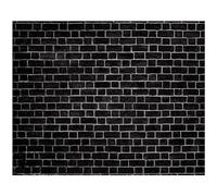 VitalCozy 10 x 8 Ft Brick Wall Backdrop for Photoshoot Polyester Fabric Brick Backdrop Background for Fireplace Home Decoration Newborn Birthday Party (Black)