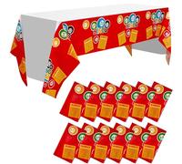 VitalCozy 12 Pcs 108 x 54 Inch Bingo Table Covers Plastic Bingo Party Decorations Bingo Theme Party Supplies Bingo Tablecloth for Birthday Celebration Events Casino Game Themed Party