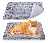 VitalCozy 2 Pack Self Warming Cat Mat Self Heating Cat Pad Cat Bed Reversible Machine Washable Reflects Body Heat Warm Thermal Pet Pad Crate Blanket for Feral and Indoor Cat(Dog Paw,22" X 18")