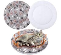VitalCozy 2 Pack Self Warming Cat Mat Self Heating Pad Bed Reversible Machine Washable Reflects Body Heat Warm Thermal Pet Pad Crate Blanket for Feral and Indoor Cat(16'',Dog Paw)