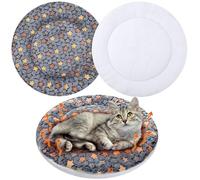 VitalCozy 2 Pack Self Warming Cat Pad Self Heating Pad Bed Reversible Machine Washable Reflects Body Heat Warm Thermal Pet Mat Crate Blanket for Feral and Indoor Cat(16'',Star)