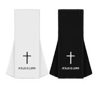 VitalCozy 2 Pcs Christian Cross Football Towel with Hook and Loop Closure, Cotton Quarterback Qb Sports Towel for Football Jesus Faith Cross Football Towel White and Black