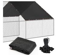 VitalCozy Chicken Coop Cover 90% Shade Cloth 10 x 20 ft Mesh Tarp Black Chicken Run Cages Cover with Ball Bungees Cord, Sunproof Net for Outdoor Garden Patio Plant Greenhouse Vegetables