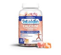 VITALDIN Calcium + Vitamin D3 Gummies for Kids & Adults - 60 Gummies | Gummies with 500 mg Calcium & 1.000 IU Vitamin D3 That Support Bone & Teeth Health; Gluten Free; 1 Month; Fruit.