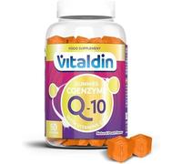 VITALDIN Coenzyme Q10 Gummies - 200 mg CoQ10 per Serving - 50 Chewable Gummies (1 Month Supply), Peach Flavour - Beauty Supplement - Antioxidant - Gluten Free