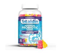 VITALDIN Probiotic Gummies - 500 Million CFU Bacillus Coagulans per Serving - 60 Chewable Gummies (1-Month Supply); Assorted Fruit Flavours - Digestive Support - Gluten Free - for Children & Adults