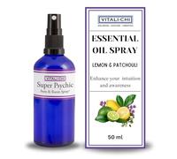 Vitali-Chi Essential Oil Spray Made from Lemon & Patchouli | for Clarity, Awareness, Insight, Intuition | Air Freshener Aura & Room Spray with Refreshing & Soothing Citrusy Aroma - 50 ml