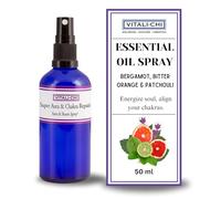 Vitali-Chi Super Aura & Chakra Repair Spray - Natural Essential Oil Mist with Bergamot, Bitter Orange & Patchouli | Aura Cleansing & Balancing Room Air Freshener - 50 ml