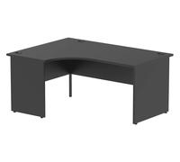 Vitali Nero Panel End Left Hand Ergonomic Office Desk, 160wx120/80dx73h (cm), Fully Installed