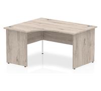 Vitali Panel End Left Hand Ergonomic Office Desk, 140wx120/80dx73h (cm), Grey Oak