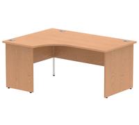 Vitali Panel End Left Hand Ergonomic Office Desk, 160wx120/80dx73h (cm), Oak