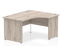 Vitali Panel End Right Hand Ergonomic Office Desk, 140wx120/80dx73h (cm), Grey Oak