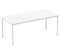 Vitali Rectangular Meeting Table (Square Legs), 180wx80dx73h (cm), White, Fully Installed