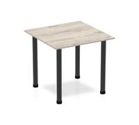 Vitali Square Meeting Table (Tubular Legs), Black Frame, Grey Oak, Express Delivery