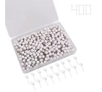 Vitalili 400 PCS Push Pins White Map Tacks 1/5 inch Round Head with Stainless Point Head Marking Pins for Bulletin Board Map Picture Photo(1/5 Inch, White)