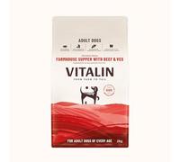 Vitalin Adult Farmhouse Supper with Beef and Veg Dry Dog Food | Added Joint, Gut & Dental Support | 2KG