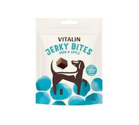 Vitalin Natural Dog Treats - Pork & Apple Jerky Bites with 70% Fresh Meat & Sweet Potato - High-Protein Puppy Treats & Training Rewards for Puppies & Adult Dogs - Air-Dried, 70g Pack of 6