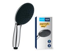 GROHE Vitalio Start 110 QuickFix - Hand Shower for High Pressure (Round 11 cm Shower Head, 2 Sprays: Rain & Jet, Extra Water Saving, Anti-Limescale System, Universal Mounting System), Chrome, 2794610E