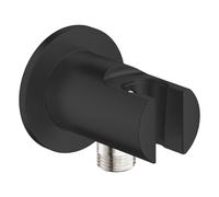 Vitalio Universal Wall Union with Shower Outlet Elbow 1/2 Inch and Wall Holder Male Thread for Hand Showers, Matt Black, 269622431