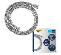 GROHE VitalioFlex Metal Long-Life - Shower Hose 1.5 m (Tensile Strength 75 kg, Pressure Resistance Up to 16 Bar, Heat Resistance 75°C, Universal Connection G 1/2'' x 1/2''), Chrome, 27502001