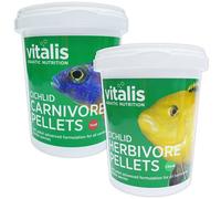 Vitalis Cichlid Herbivore Pellets 260G & Cichlid Carnivore Pellets (1mm) 260G