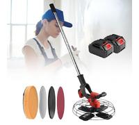VitalisWorks Cordless Rendering Tool Power Trowel, 18" Handheld Electric Cement Finisher with 5 Grinding Discs, 6-Speed 900W Brushless Motor, 156cm Extension Pole, 20000mAh