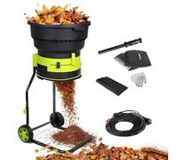 VitalisWorks Electric Leaf Mulcher Shredder,17:1 Shredding Ratio,Wheels & Storage Bag | 2500W Garden Leaf Crusher,8000rpm Electric Chipper,208L/min Capacity,for Yard Cleanup,Composting (10m Wire)