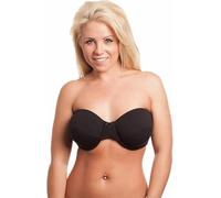 Vitality Care Cotton Multiway Strapless Bra for Women with Adjustable Straps, Underwired Support, Black, Size 42DD, Full Coverage Design with Silicone Grip
