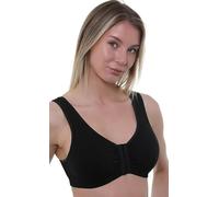 Vitality Care Front Fastening Cotton Bra for Women Plus Size 34-48 B-DD Cup Non Wired Post Surgery Black