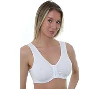 Vitality Care Front Fastening Cotton Rich Bra for Women, Non Wired Post Surgery Bra, Multi Cup B-DD, Plus Size 34, White