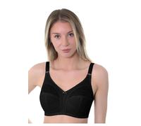 Vitality Care Lace Print Black Full Coverage Bra for Women Plus Size Non-Wired Non-Padded Full Support Large Bust Adjustable Straps Wire Free UK Size 36F