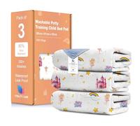 Vitality Care Toddler Potty Training Bed Pads, Waterproof Bedwetting Protector Mat for Kids, Multi-Layer Non-Slip Washable Mattress Sheet, 86 x 91 cm, Fairytale, Single