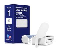 Vitality Care Washable Bed Protector, 100% Waterproof Mattress Cover with Tuck-In Flaps, Reusable Incontinence Pad for Adults, Children, Elderly & Pets, 86x91cm, White