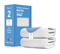 Vitality Care Washable Incontinence Bed Pads, Waterproof Mattress Protector, Absorbent Reusable Bedding for Adults, Children, Elderly, 86 x 137 cm, White, Pack of 2