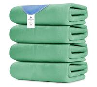 Vitality Care Waterproof Mattress Protector Bed Pads for Potty Training with Five-Layer Protection, Non-Slip, Cotton Polyester, Green, Single, 86 x 91 cm, Pack of 4