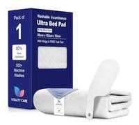 Vitality Care Waterproof Mattress Protector, Reusable Bed Pad for Incontinence, Washable, Absorbs 8 Cups, Tuck-in Design, King Size 86x152 cm, White