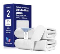 Vitality Care Waterproof Mattress Protector, Reusable Bed Pad for Incontinence, Washable, Absorbs 8 Cups, Tuck Design, King Size 86x152 cm, White