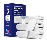 Vitality Care Waterproof Mattress Protector, Ultra-Absorbent, Tuck-in Flaps with Fitting Tool, 86 x 137 cm, White, Pack of 3