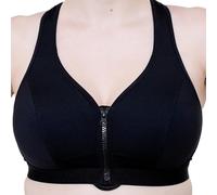 Vitality Care Women's Sports Bra High Impact Front Zip Racerback Sport Bra Full Coverage Wirefree Non Padded No Bounce Plus Size Ultimate Running Bra Black Sports Bra Women Yoga, Gym