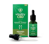 Vitality CBD Drops, Spray in MCT Oil 4800 mg, Natural, 30 ml, NO THC