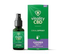 Vitality CBD Oral Spray in MCT Oil, 1200 mg, Berry, 30 ml, NO THC