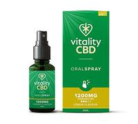 Vitality CBD Oral Spray in MCT Oil, 1200 mg, Lemon, 30 ml, NO THC
